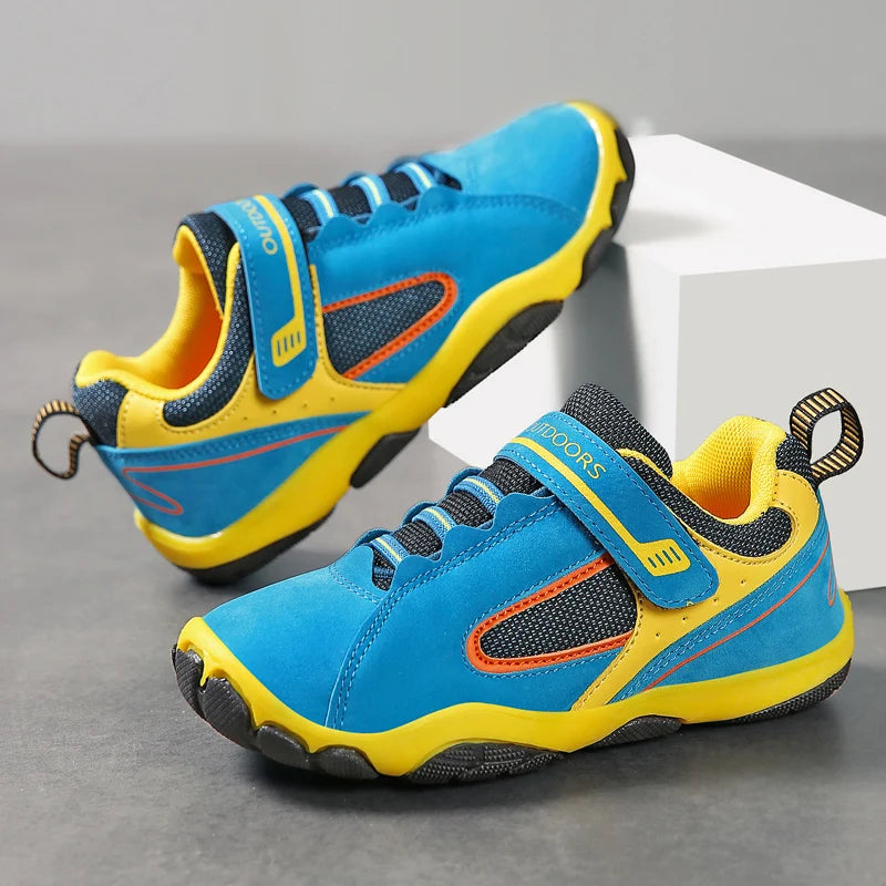 Hot Sale Fashion Leather Children Shoes Waterproof Kids Sneakers Breathable Girls and Boys Trainers Outdoor Sports Shoes for Boy