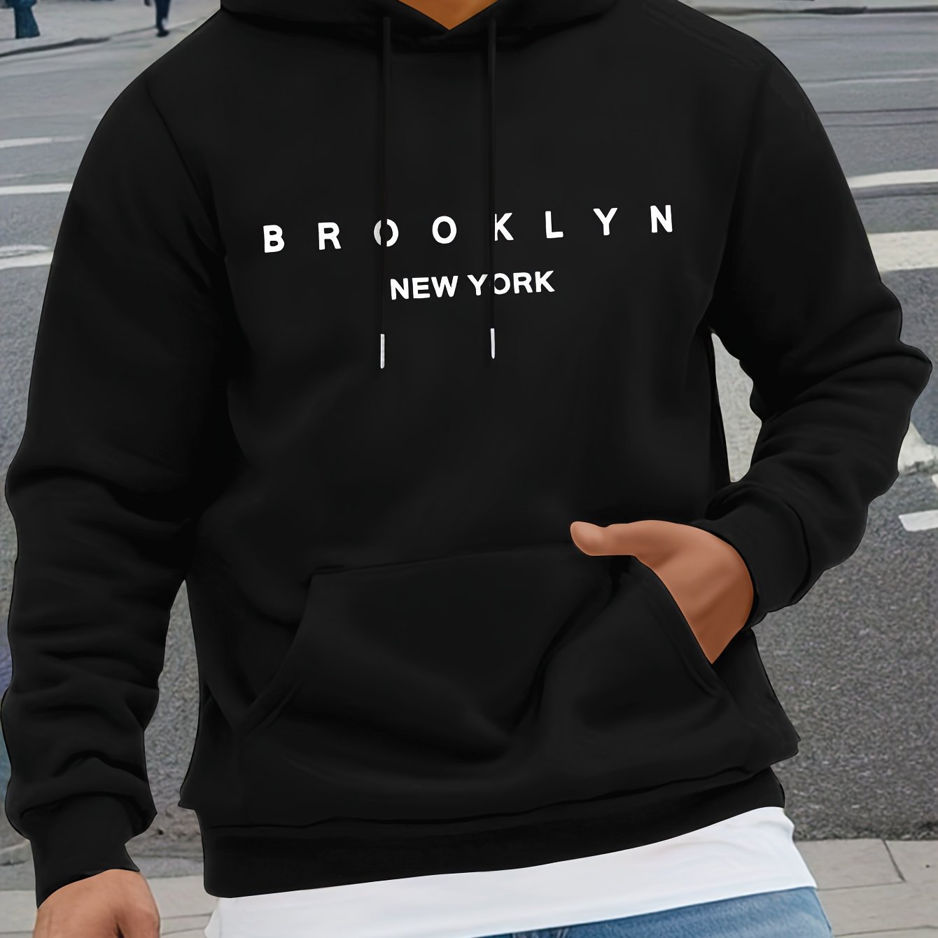 Letter-print Casual Hooded Sweatshirt 