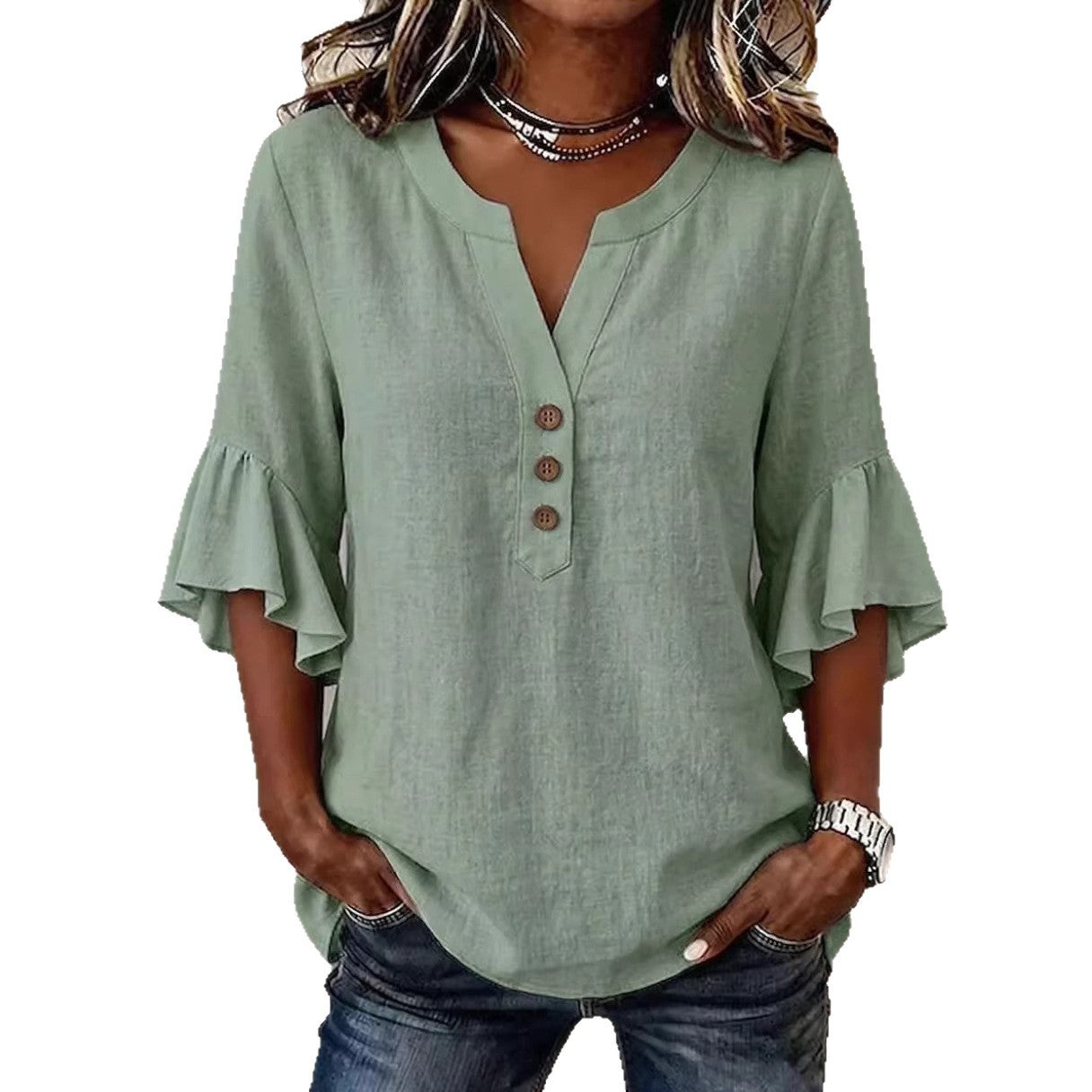 Solid Casual Loose Blouses For Women Fashion Summer Vintage Women's Oversized Shirts And Blouses Elegant Youth Female Tops