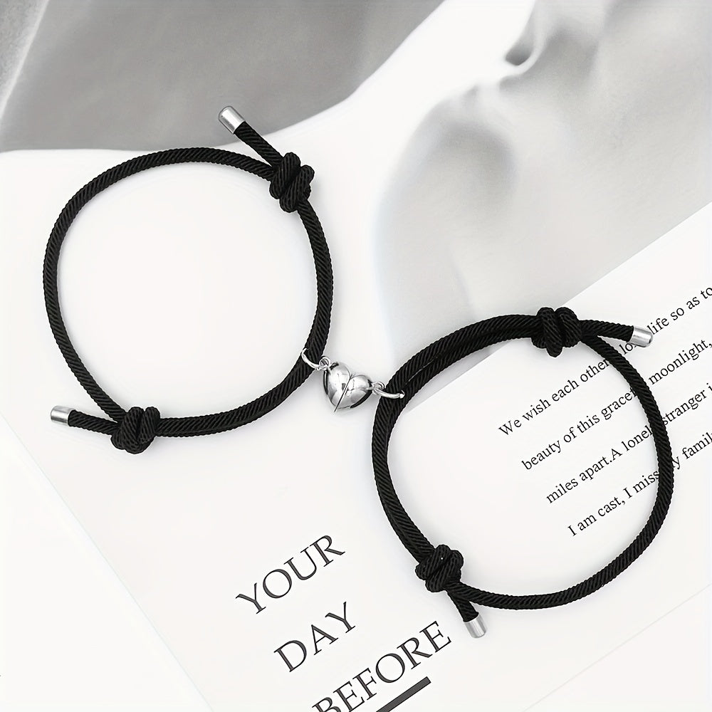 2pcs Handmade Couple Braceletes Sets For Men And Women, Father's Day Gift