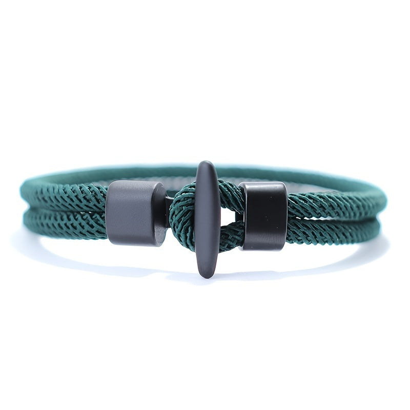 1pc Simple Design Milan Rope Bracelet Handmade Men's Survival Bracelet For Camping Armband Thread Artificial Jewelry