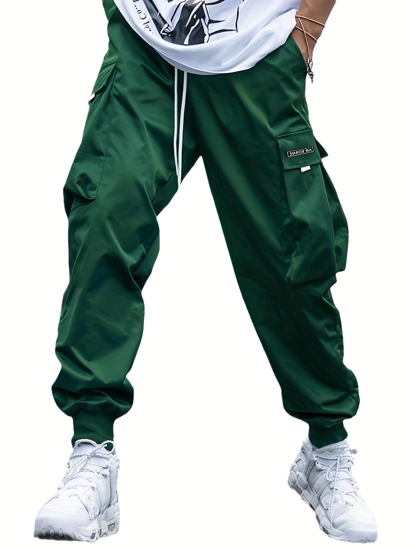 Multi-pocket Cargo Pants Men's Casual Hip-Hop Drawstring Trousers Outdoor Streetwear Sports Pant 