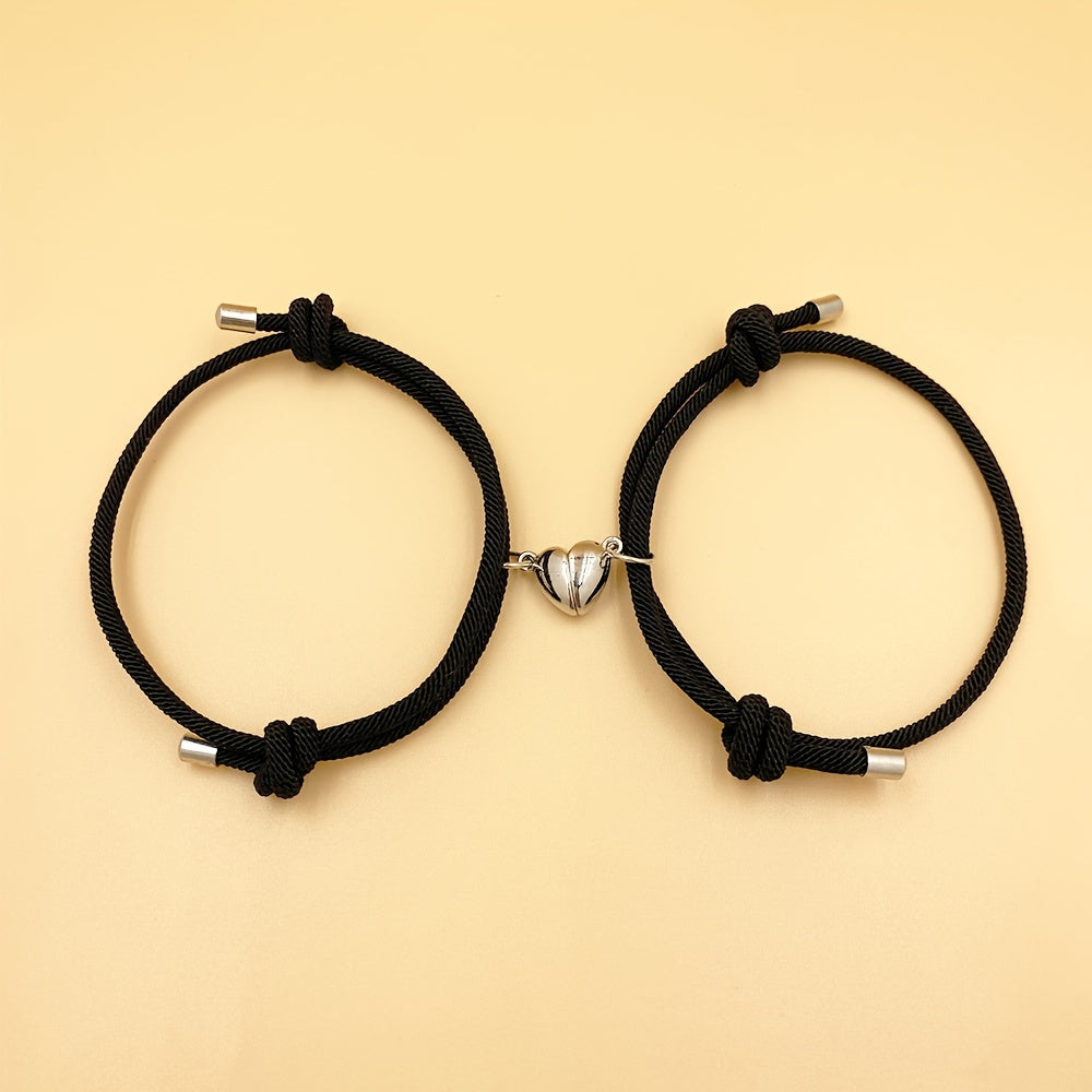 2pcs Handmade Couple Braceletes Sets For Men And Women, Father's Day Gift