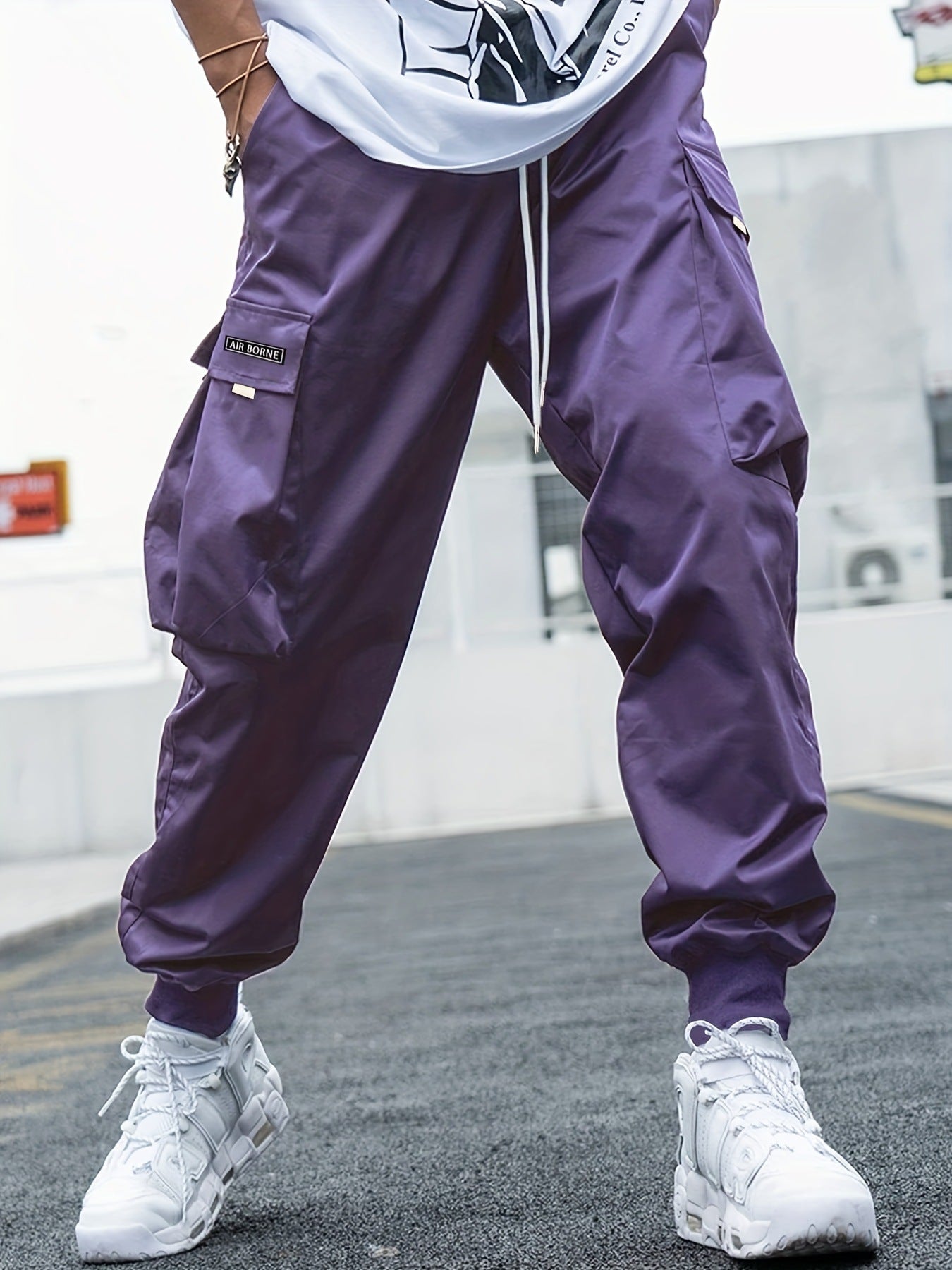 Multi-pocket Cargo Pants Men's Casual Hip-Hop Drawstring Trousers Outdoor Streetwear Sports Pant 