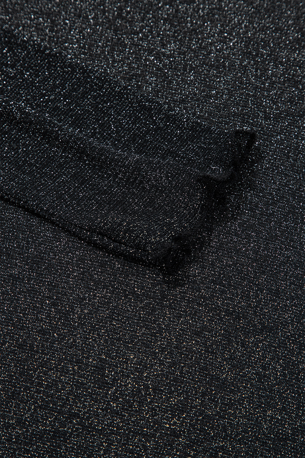 Black Metallic Glitter Mesh Long Sleeve Top 