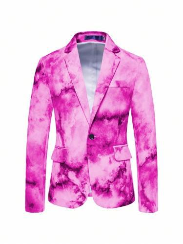 Men's Printed Single Breasted Casual Suit Jacket 