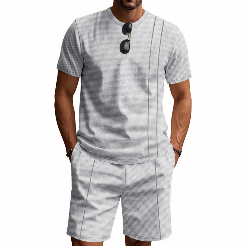 Men's Crew-Neck Short-Sleeve T-Shirt And Shorts Set 
