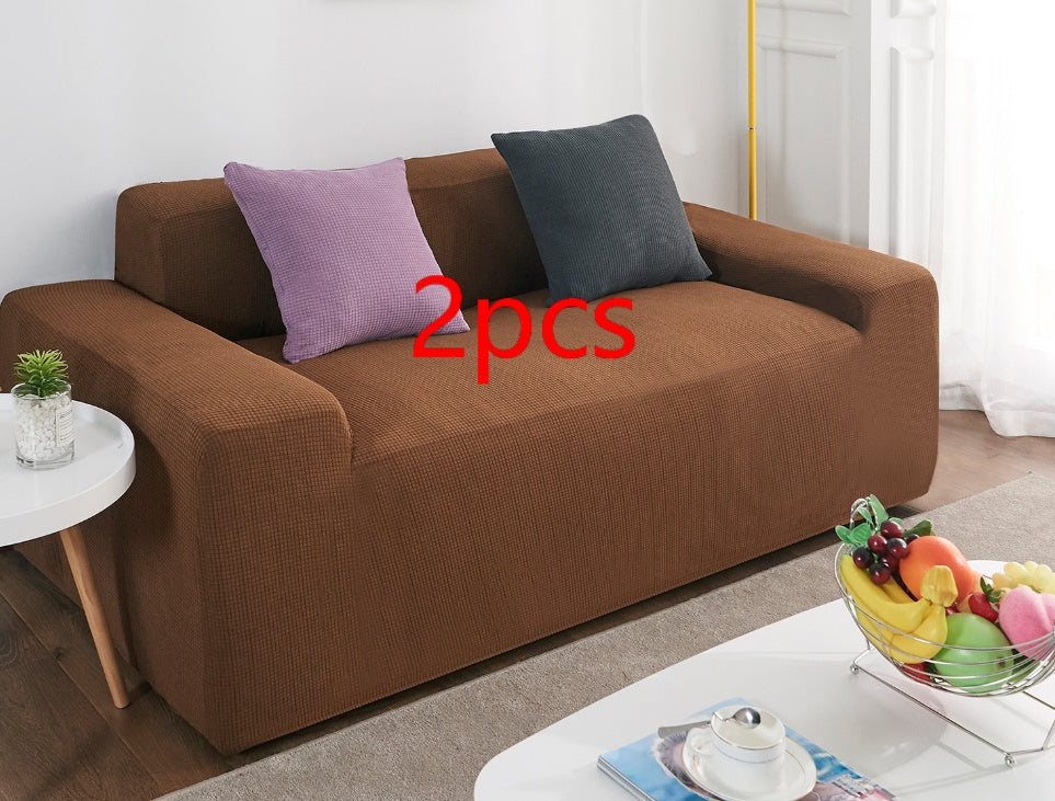Waterproof Polar Fleece Solid Color Bomb Cover Sofa Slipcover Corner Case For Living Room 1 2 3 4 Seat 