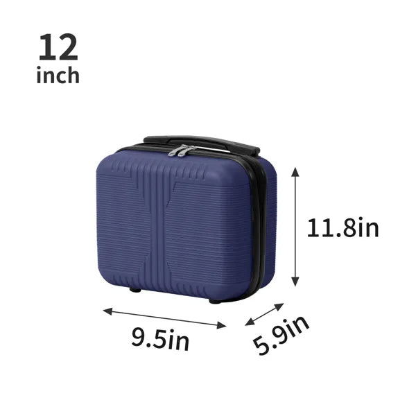 Non-TSA Customs Lock 5-in-1 PP Trolley Case, 12in, 16in, 20in, 24in, 28in PP, Navy Blue 