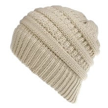 Mixed Color Knitted Wool Hat Ladies Non-labeled Ponytail Hat 