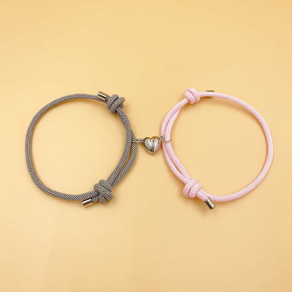 2pcs Handmade Couple Braceletes Sets For Men And Women, Father's Day Gift