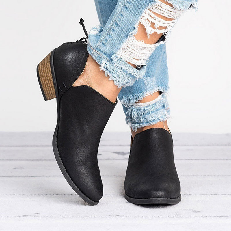 Autumn Women Shoes Retro High Heel Ankle Boots 