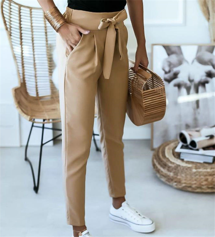 England Women Summer Solid Color Pencil Pants 
