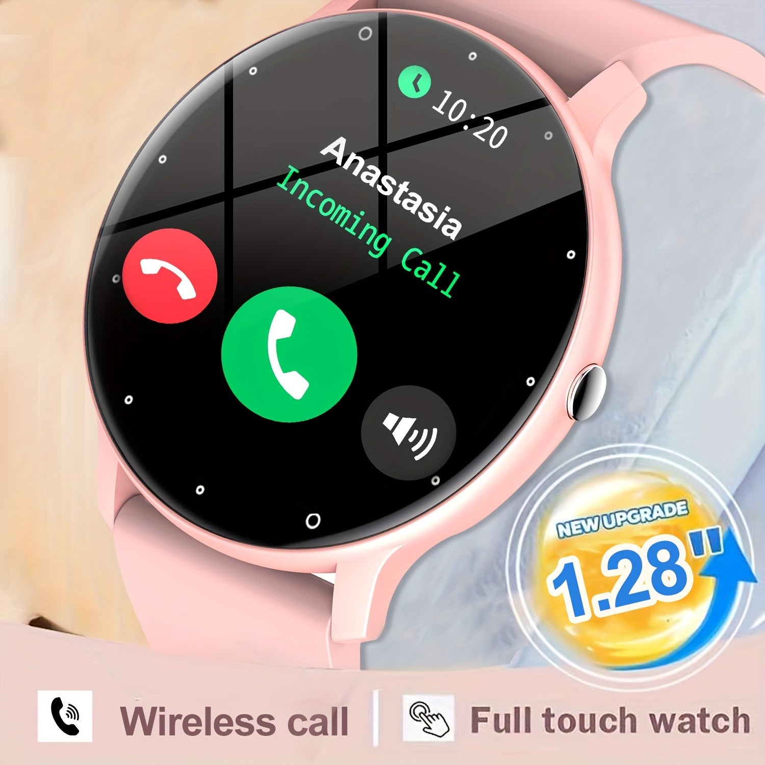 Smart Watch with Wireless Calling & Dial, Multi-Sport Tracker, Customizable Wallpaper, Fitness Monitor - Compatible with iPhone/Android