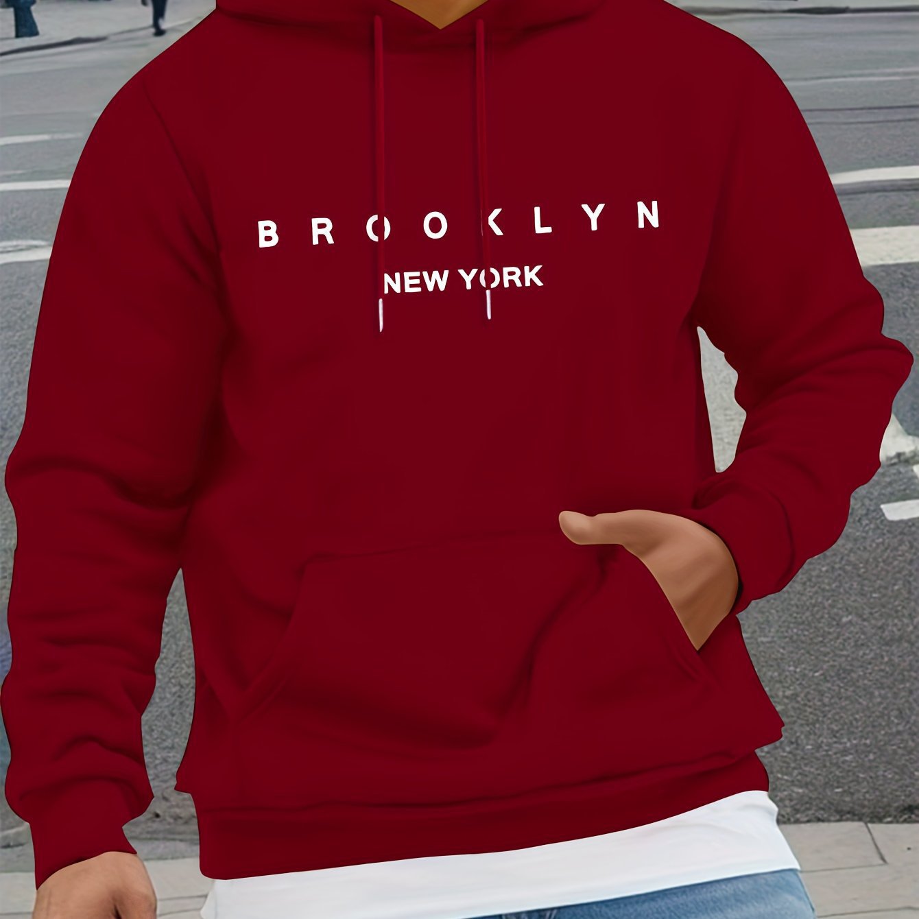 Letter-print Casual Hooded Sweatshirt 