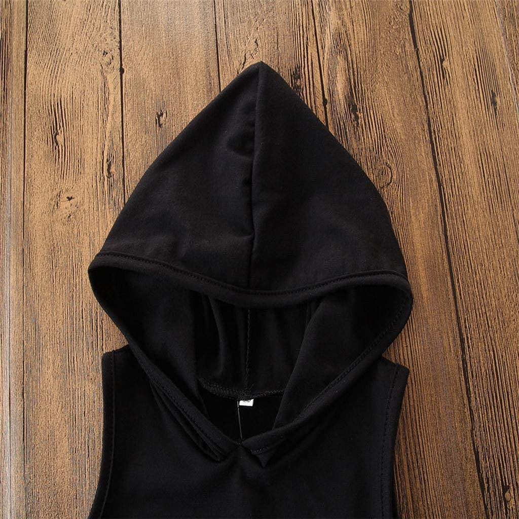 2PCS Toddler Kids Baby Boy Sleeveless Hooded Clothes T-shirt Tops Camo Pants Outfits 
