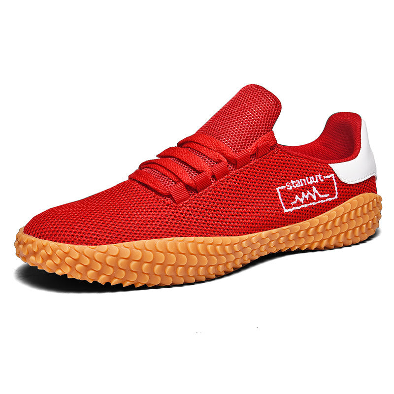 Spring and Summer Flying Woven Casual Shoes Large Men's Shoes Beathable Korean Forrest Gump Sneakers 