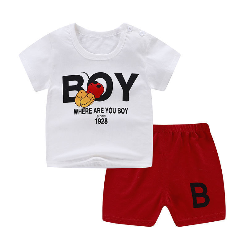 Summer Infant Newborn Baby Boy Clothes Children Clothing Set for Girls Kids T-Shirt Shorts 2PCS Outfits Cotton Casual Clothes 