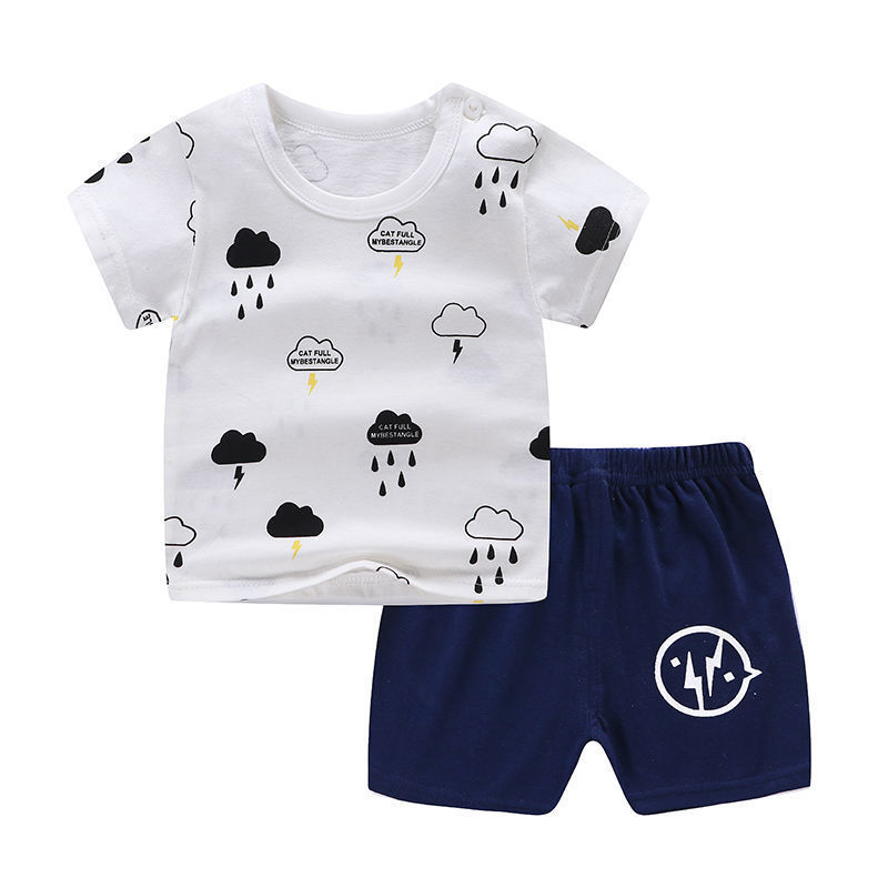 Summer Infant Newborn Baby Boy Clothes Children Clothing Set for Girls Kids T-Shirt Shorts 2PCS Outfits Cotton Casual Clothes 