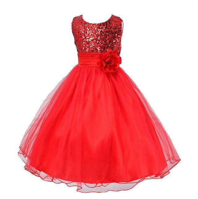 Baby Sequin Dress Flower Girl Wedding Princess Dress 