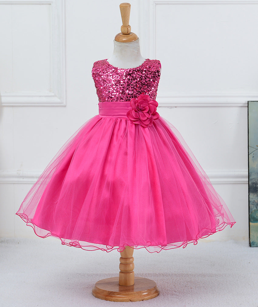 Baby Sequin Dress Flower Girl Wedding Princess Dress 