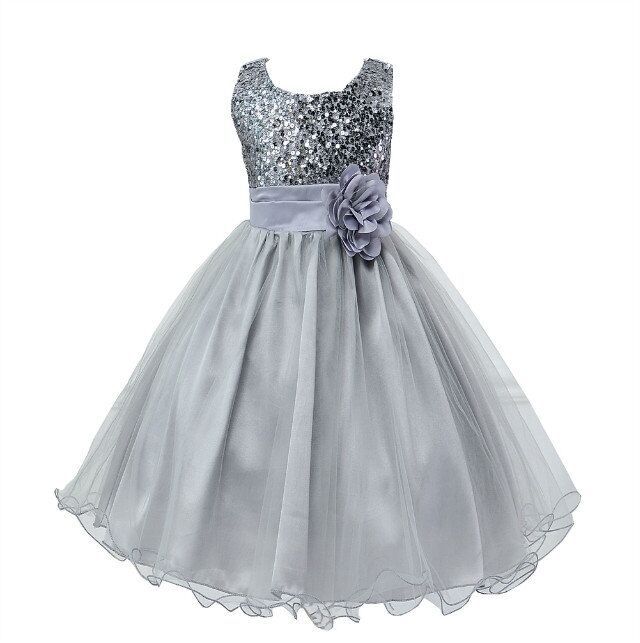 Baby Sequin Dress Flower Girl Wedding Princess Dress 