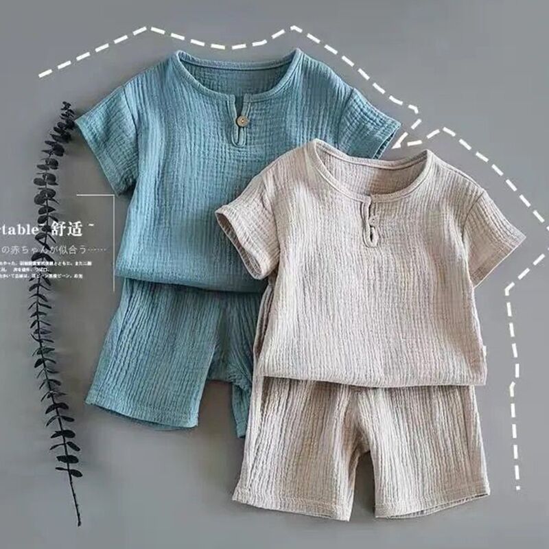 Boy And Girl Baby Short-sleeved Summer Suit 