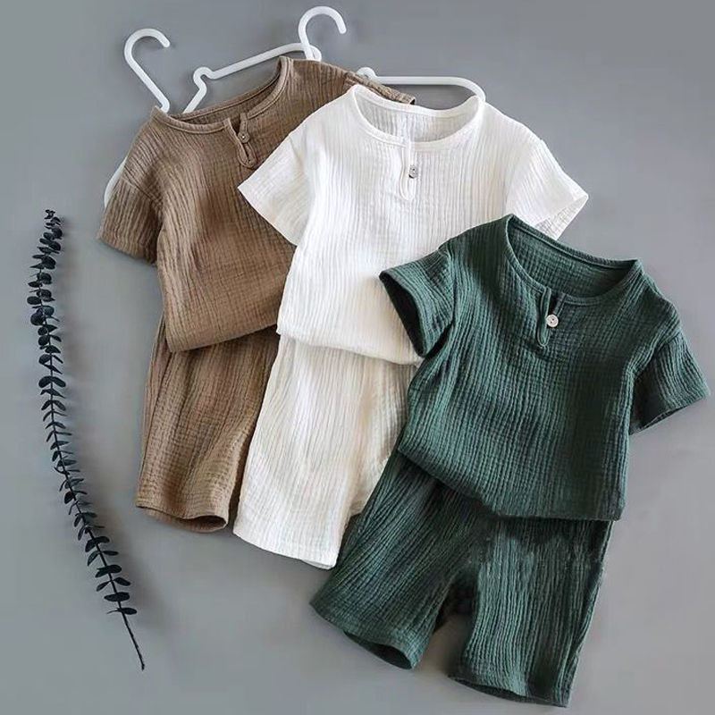 Boy And Girl Baby Short-sleeved Summer Suit 
