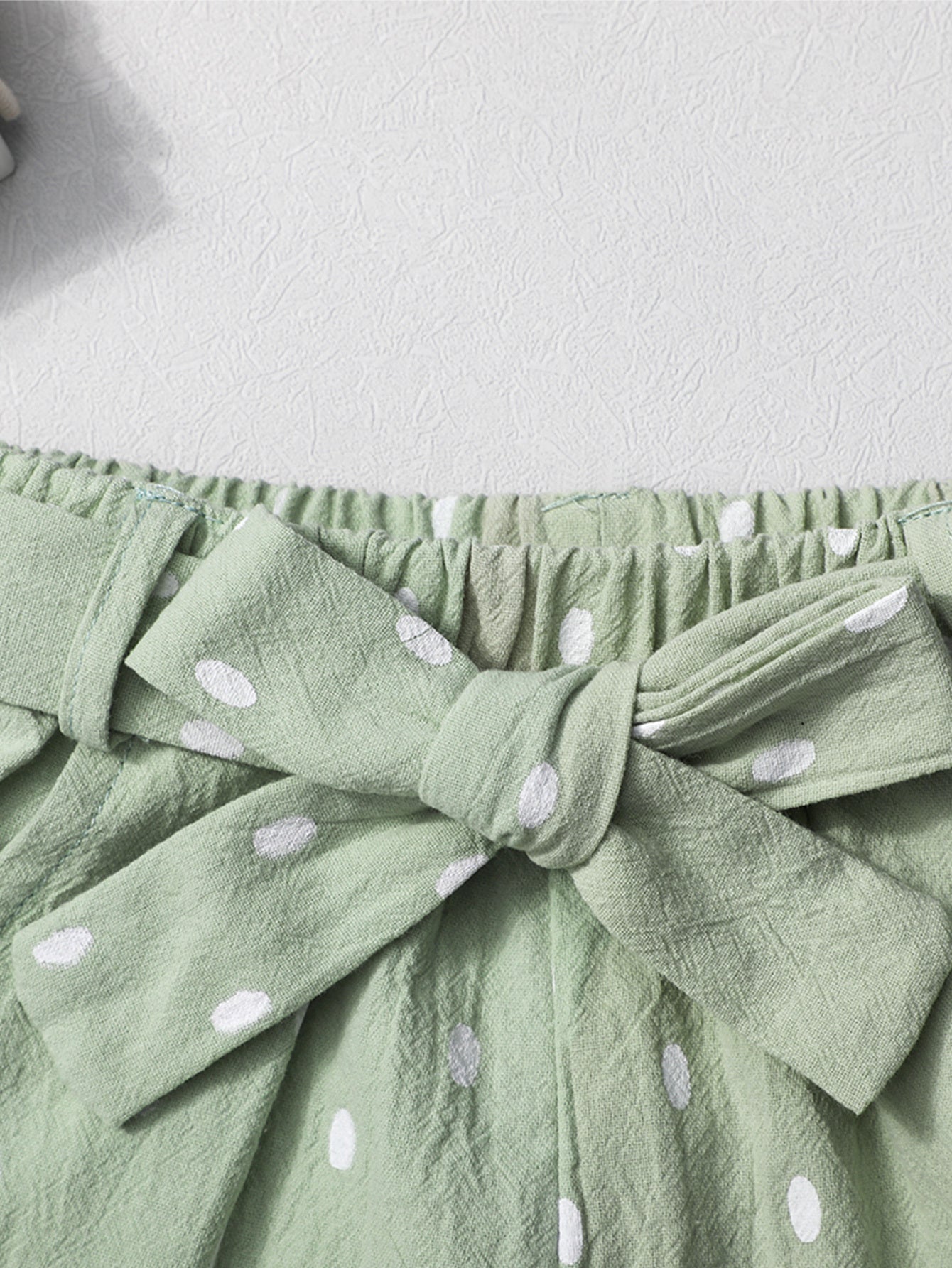 3pcs Watermelon Print Girls Outdoor Clothes Set: Short Sleeve T-shirt, Elastic Waist Polka Dot Print Shorts & Headband