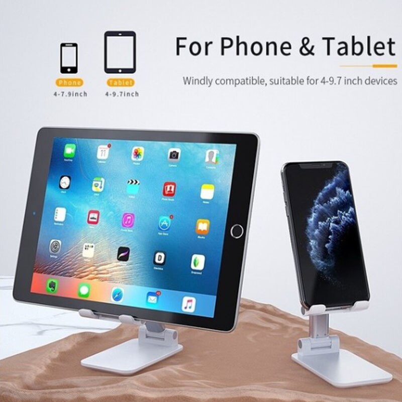 Metal Desktop Tablet Holder Table Cell Foldable Extend Support Desk  iPhone iPad