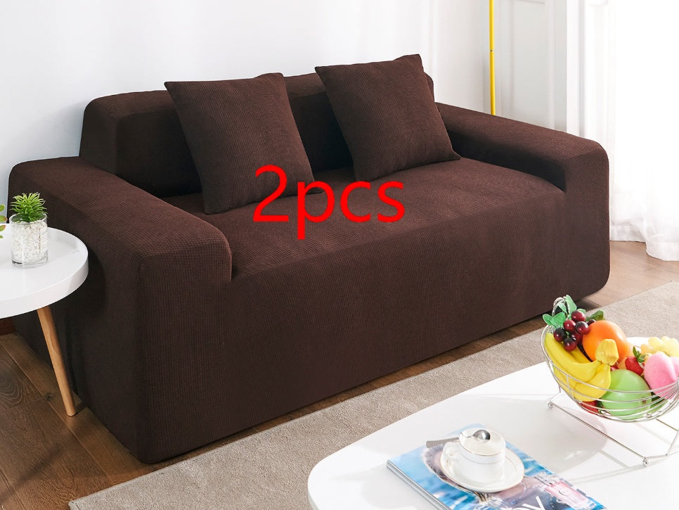 Waterproof Polar Fleece Solid Color Bomb Cover Sofa Slipcover Corner Case For Living Room 1 2 3 4 Seat 