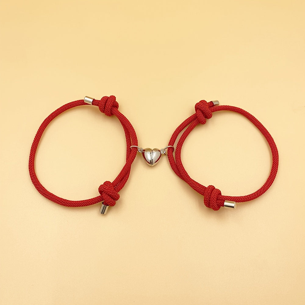 2pcs Handmade Couple Braceletes Sets For Men And Women, Father's Day Gift