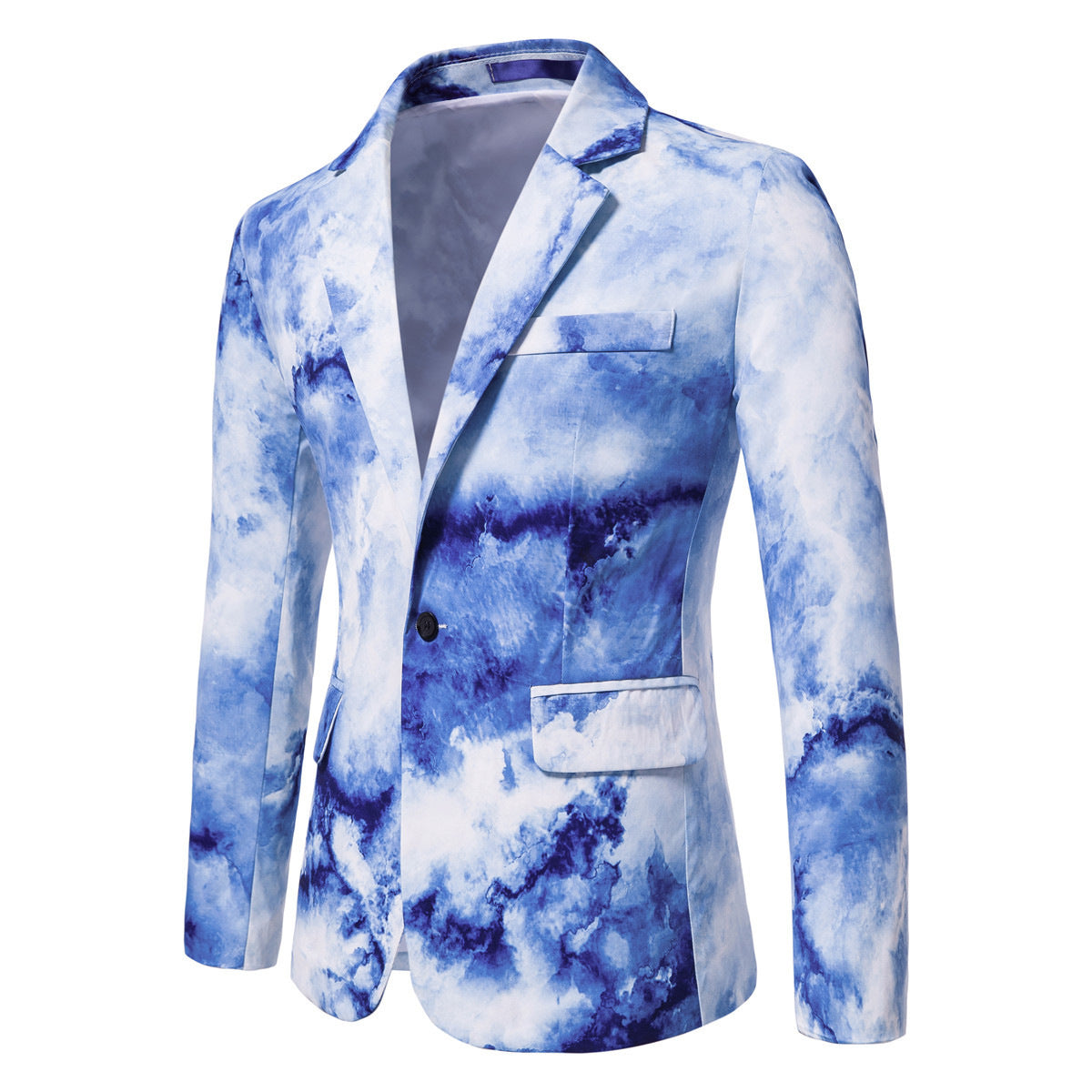 Men's Printed Single Breasted Casual Suit Jacket 