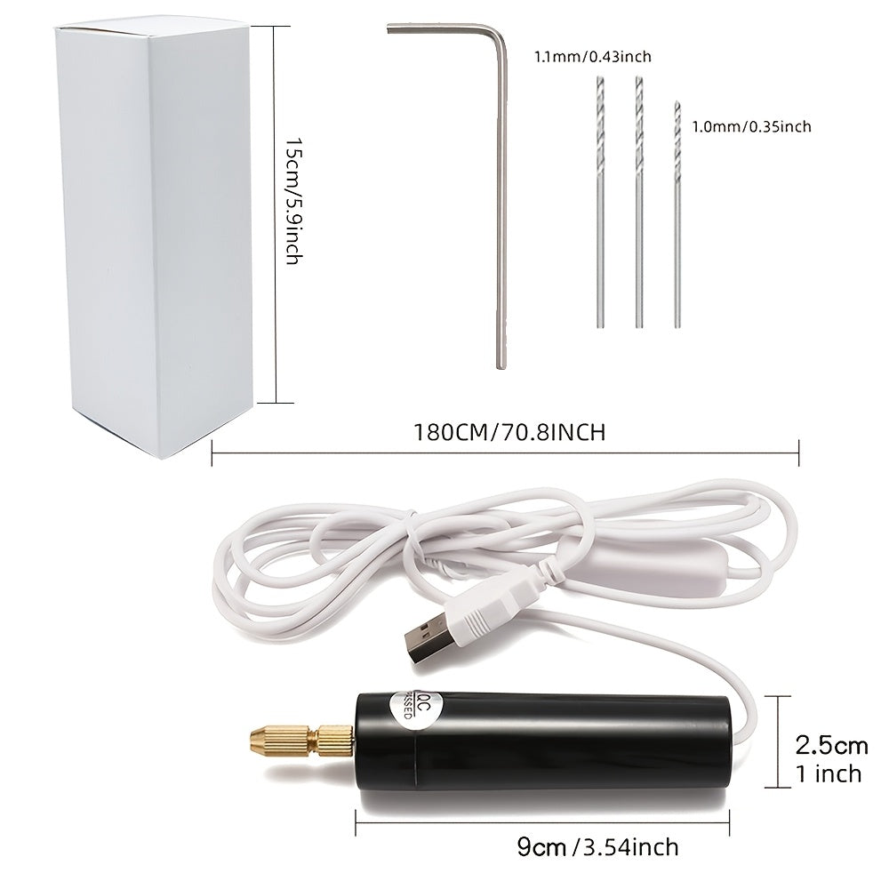 Portable Mini Electric Drill: 5V USB Handheld Drill For Jewelry Making, Wood Crafting, And Metalworking