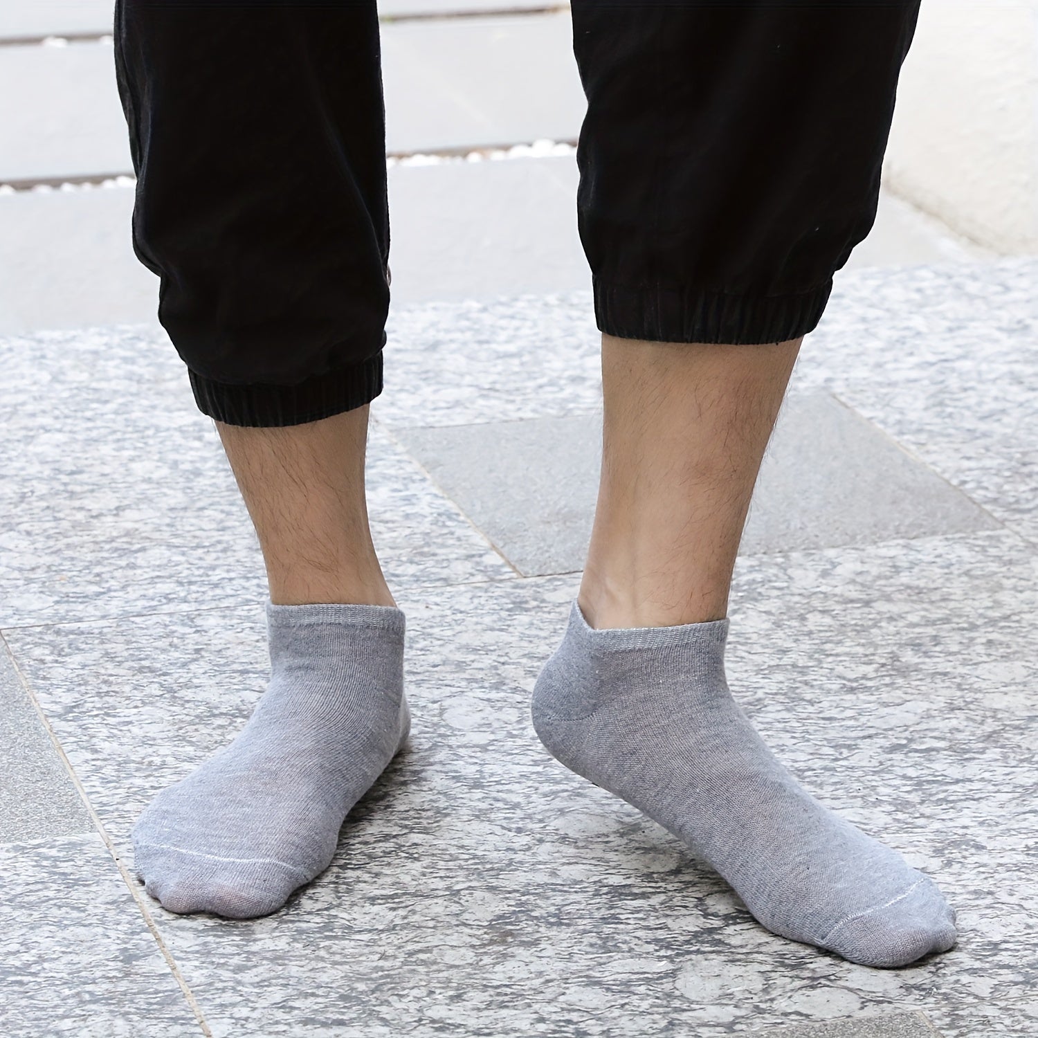 5 Pairs/Lot Unisex Casual Plain Color Sports Socks, Thin Breathable Comfy Low Cut Ankle Socks For Women Men, Invisible Socks, Black White Gray