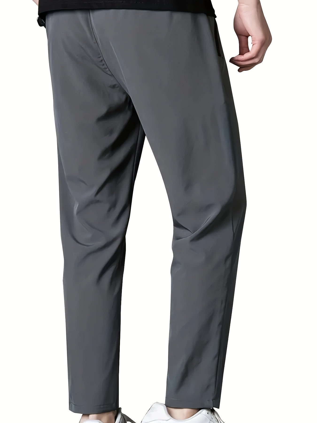Mens Ultra-Lightweight Quick-Dry Sports Pants - Breathable, Four-Way Stretch, Pocketed, Regular Fit, Solid Color, Summer Gym Fitness Workout Essentials