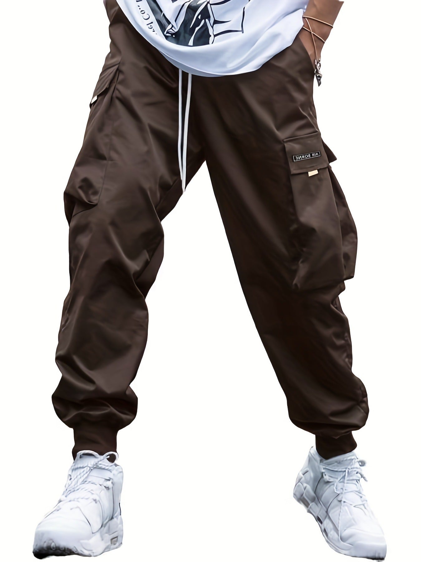 Multi-pocket Cargo Pants Men's Casual Hip-Hop Drawstring Trousers Outdoor Streetwear Sports Pant 
