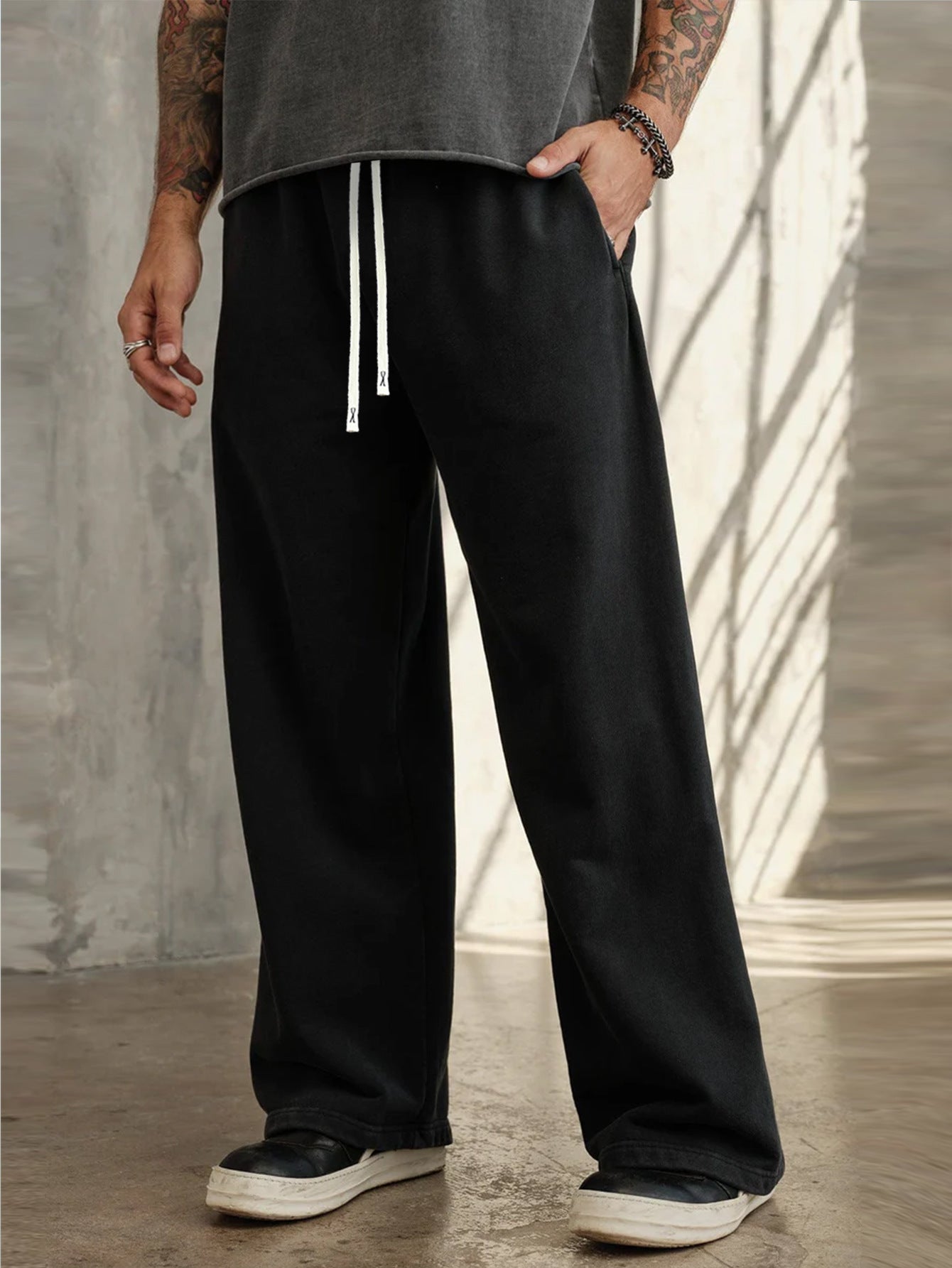 Men's Autumn American High-Street Straight-Leg Pants
