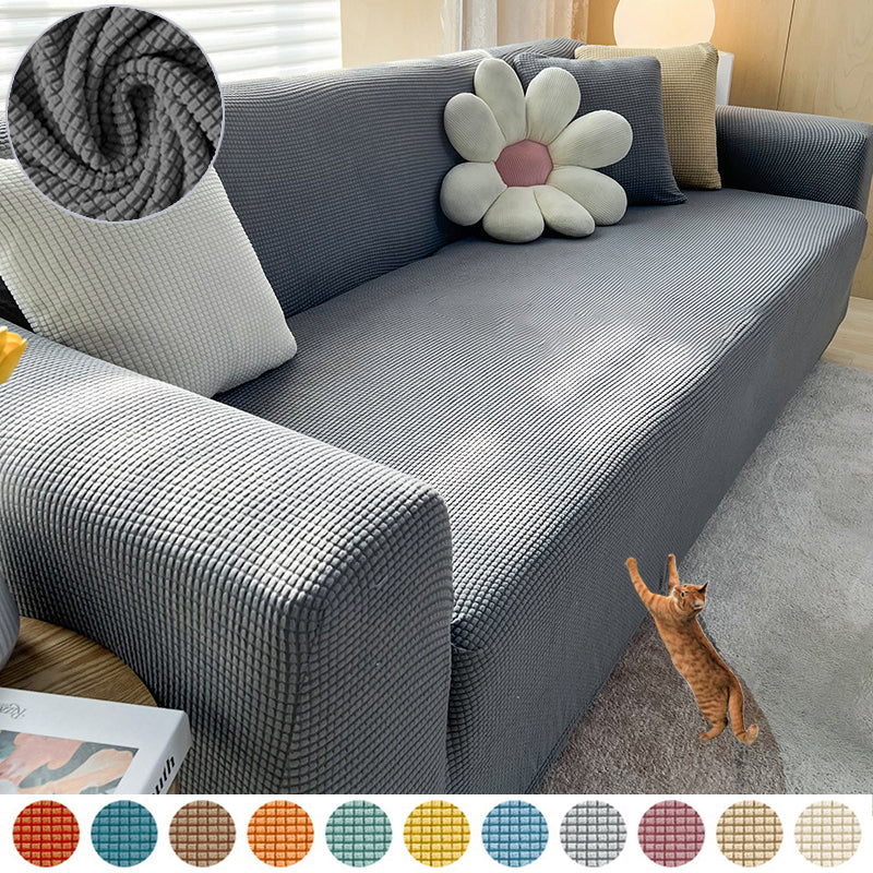 Waterproof Polar Fleece Solid Color Bomb Cover Sofa Slipcover Corner Case For Living Room 1 2 3 4 Seat 