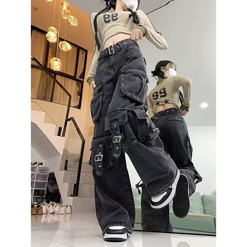 Womens Straight-leg Wide-leg Casual Pants 