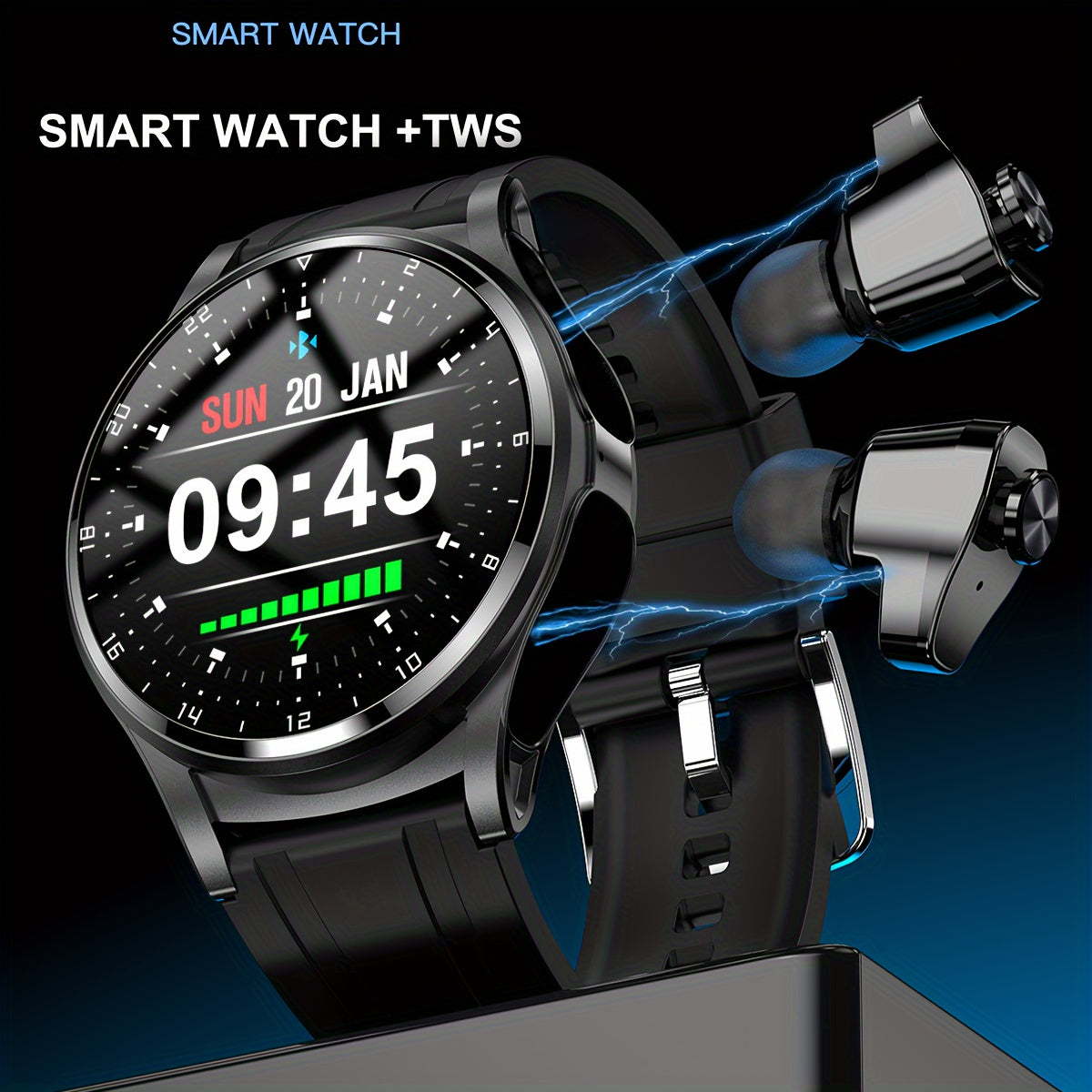2023 Two-in-one TWS BT Headset Smart Watch - Multi-dial Sports Fitness NFC Call Music Men's and Ladies