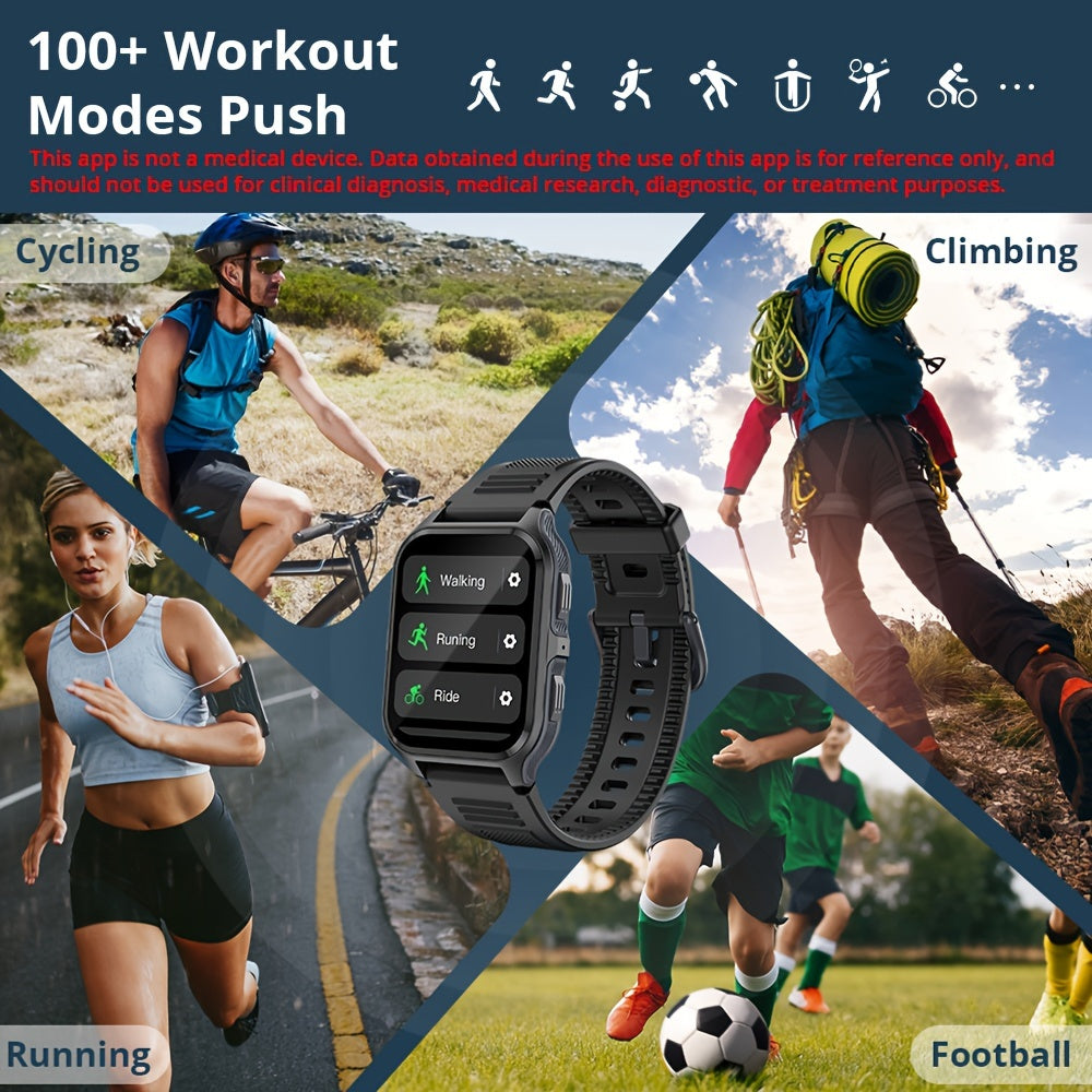 1.9" HD Screen Smart Watch with 100+ Sports Modes, AI Voice, Wireless Calling, and Sport Tracker for Android & IOS Phones