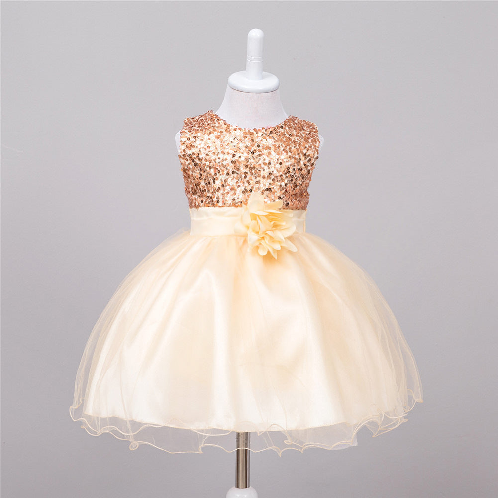 Baby Sequin Dress Flower Girl Wedding Princess Dress 
