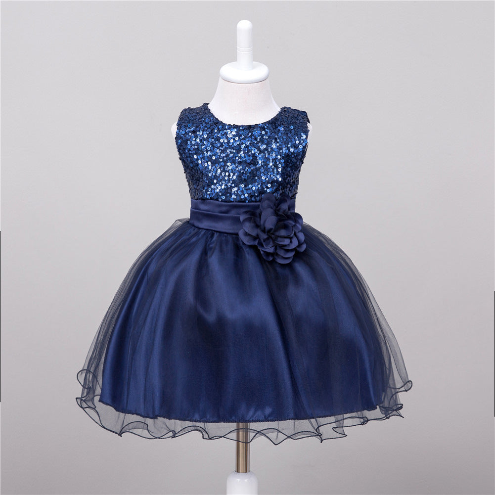 Baby Sequin Dress Flower Girl Wedding Princess Dress 
