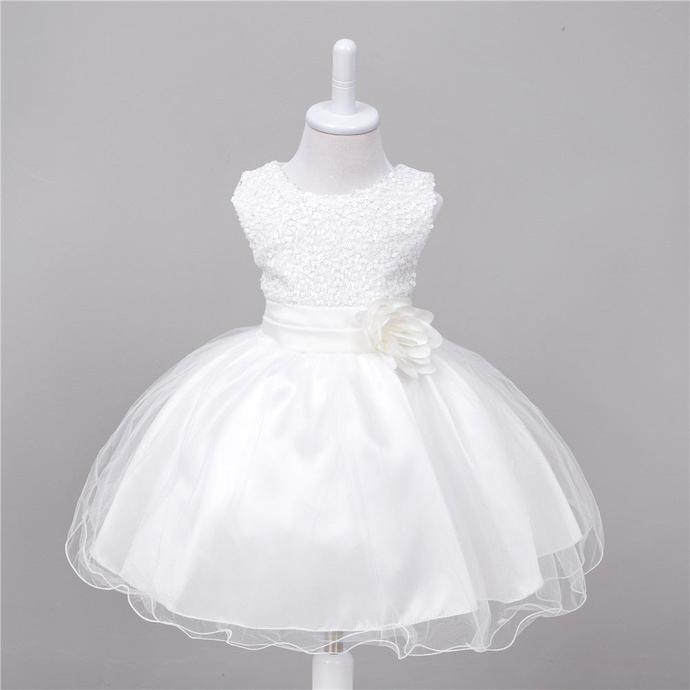 Baby Sequin Dress Flower Girl Wedding Princess Dress 