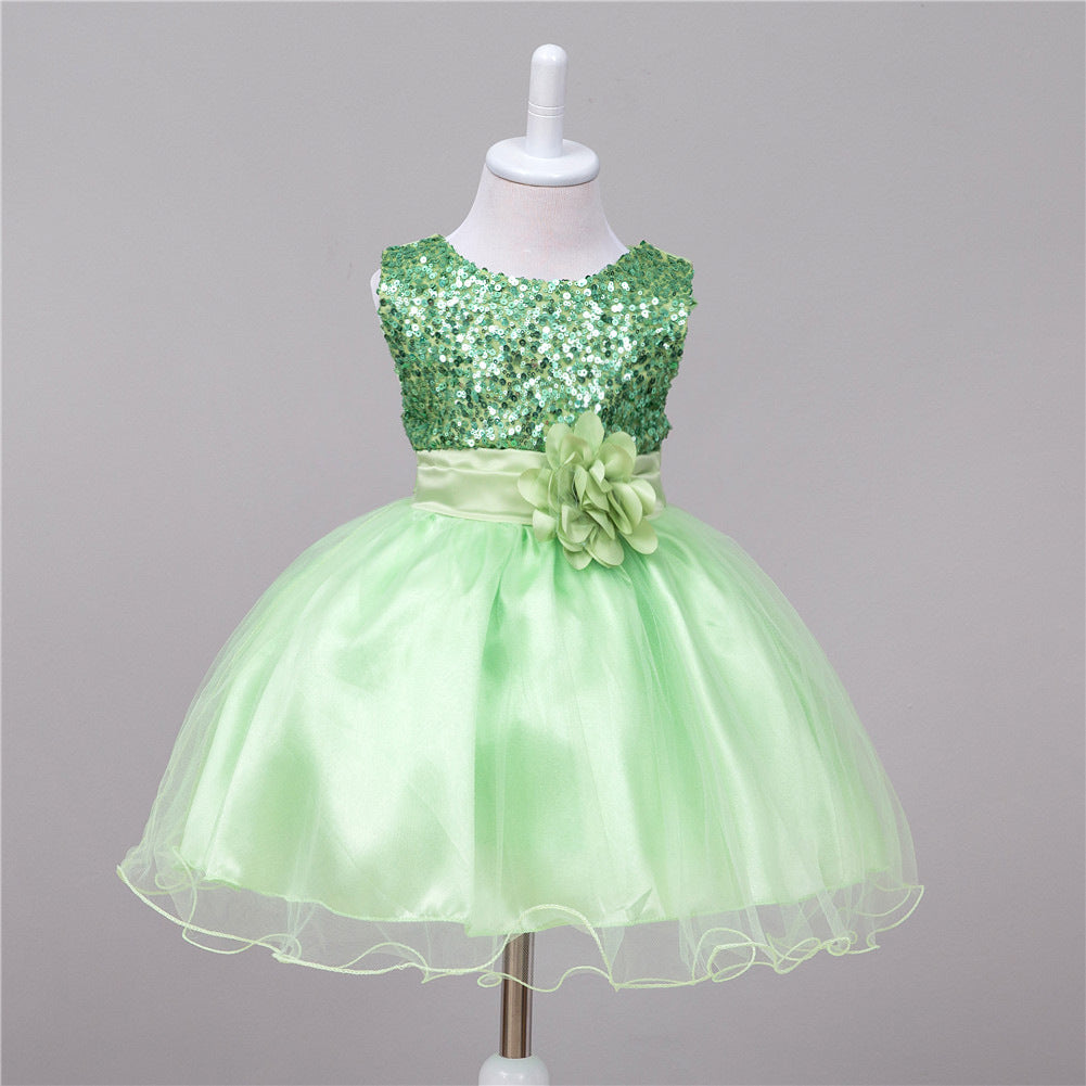 Baby Sequin Dress Flower Girl Wedding Princess Dress 