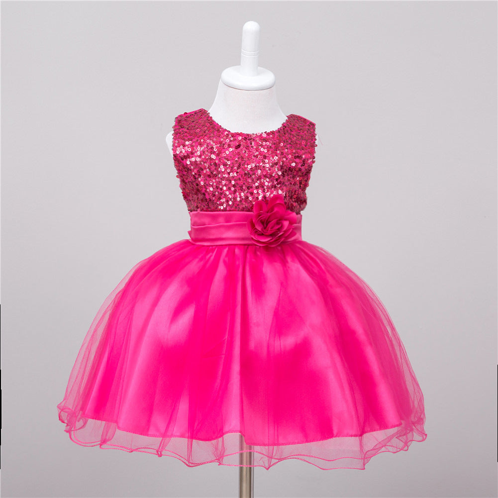 Baby Sequin Dress Flower Girl Wedding Princess Dress 