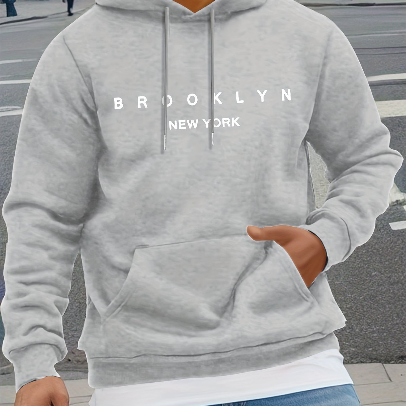 Letter-print Casual Hooded Sweatshirt 