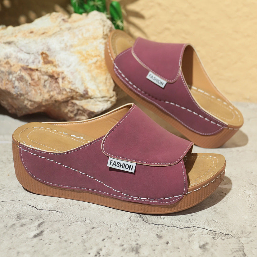 Summer Wedge Slides Sandal Women