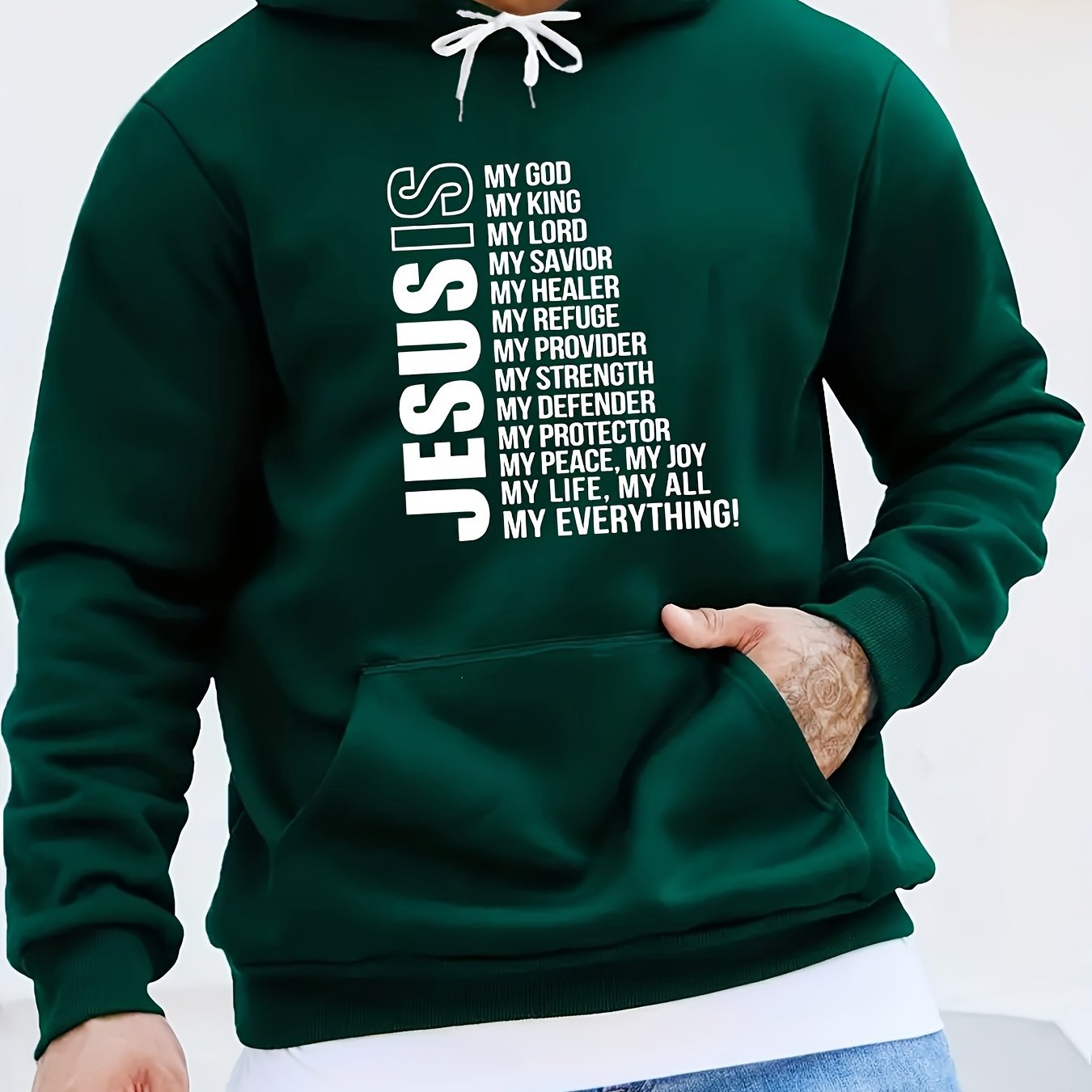 Printed Kangaroo Pocket Hoodie Casual Long-Sleeve Hoodie Pullover Sweatshirt 